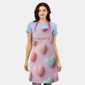 Tablier Personalized Soft Pastel Candy Heart (Porté)