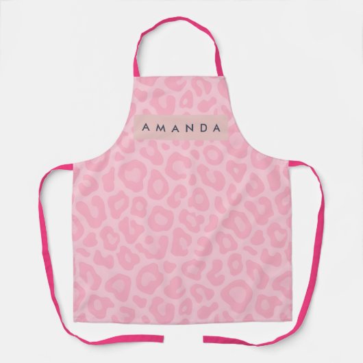 Tablier Personalized Soft Pink Leopard Print (Recto)