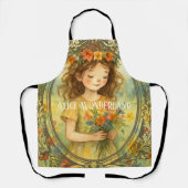 Tablier Personalized template retro painting artwork Alice (Recto)
