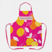 Tablier Personalized Vibrant Citrus Lemon Pattern (Recto)