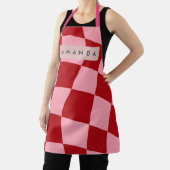 Tablier Personalized Wavy Red and Pink Checkered (Insitu)