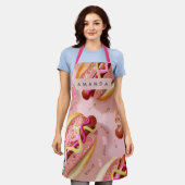 Tablier Personalized Whimsical Glitter Hot Dog Party (Porté)