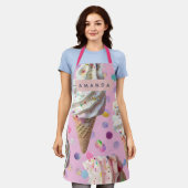 Tablier Personalized  Whimsical Pastel Ice Cream Dream  (Porté)