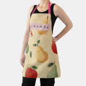 Tablier Personalized Whimsical Pear and Apple Pattern (Insitu)