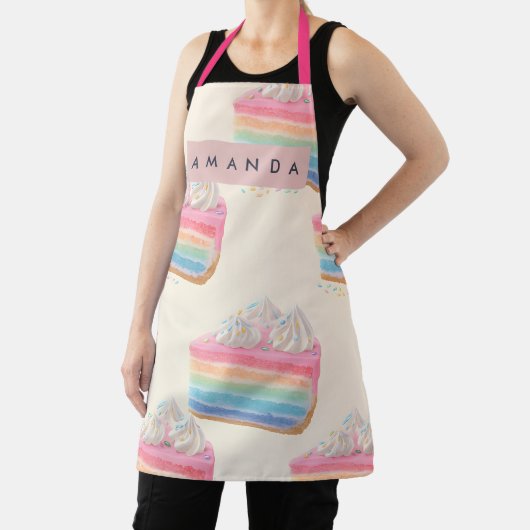 Tablier Personalized Whimsical Rainbow Cake Pattern (Insitu)