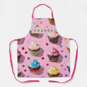 Tablier Personalized Whimsical Rainbow Cupcake Confetti (Recto)