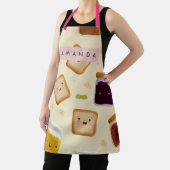 Tablier Personalized Whimsical Toast & Jam Pattern Apron (Insitu)