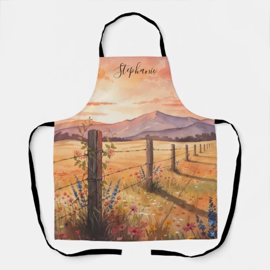 Tablier Personalized Wildflower Sunset Scene (Recto)