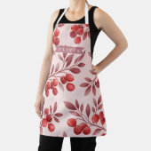 Tablier Personalized Winter Red Berry Botanical Cottage (Insitu)