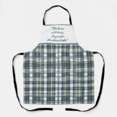 Tablier Personnalisable Bleu Denim Sage Vert Blanc (Recto)