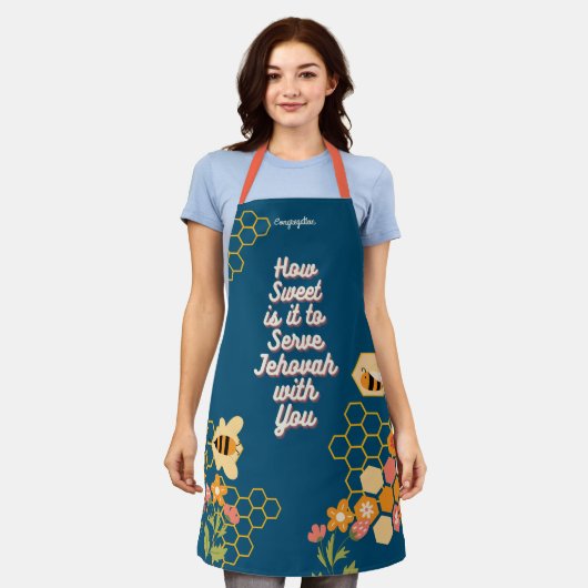Tablier Personnalisable ‘How Sweet it is to Serve Jehovah’ (Porté)
