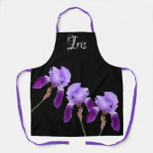 Tablier Personnalisable Iris nom joli iris violet fleuri (Recto)