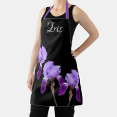 Tablier Personnalisable Iris nom joli iris violet fleuri (Insitu)