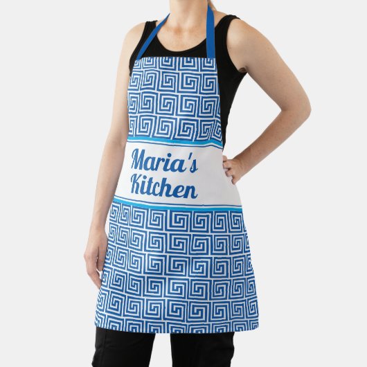 Tablier Personnalisation de la clé bleue blanche grecque m (Insitu)