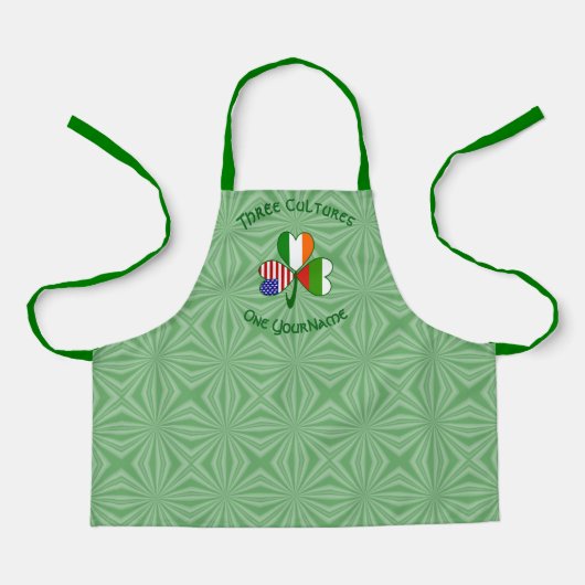 Tablier Personnalisation du Shamrock du drapeau irlandais  (Recto)