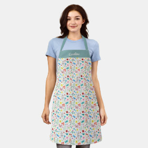 Tablier personnalisé à motif floral coloré