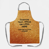 Tablier personnalisé à paillettes dorées - Créez v (Recto)