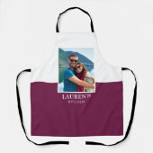 Tablier Personnalisé Ajouter Votre Nom Photo Plum Modern (Recto)
