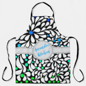 Tablier Personnalisé audacieux fleurs modernes bleu turquo (Recto)