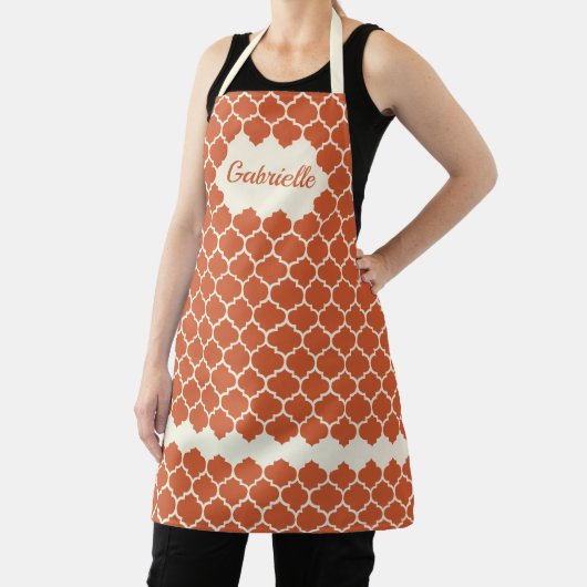 Tablier Personnalisé Automne Toscan Orange Trellis Motif (Insitu)