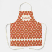 Tablier Personnalisé Automne Toscan Orange Trellis Motif (Recto)