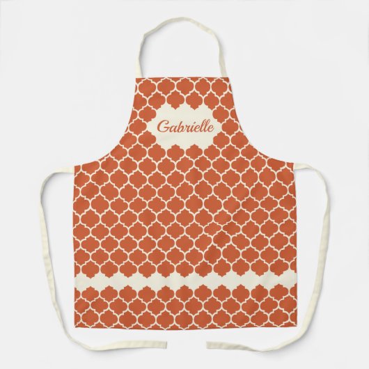 Tablier Personnalisé Automne Toscan Orange Trellis Motif (Recto)