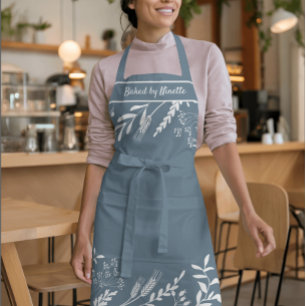 Tablier personnalisé avec couronne florale fantais