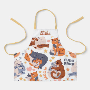Tablier personnalisé avec design de chats heureux