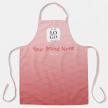 Tablier personnalisé avec logo rose poussiéreux ro