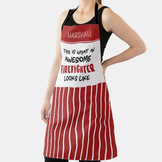 Tablier Personnalisé Awesome Firefighter Funny Firefighter (Insitu)
