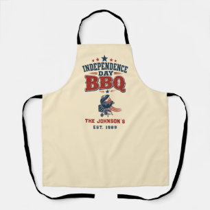 Tablier personnalisé beige pour la fête de l'Indép