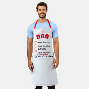 Tablier Personnalisé Blanc Personnalisé Papa MOM #FATHER
