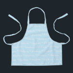 Tablier Personnalisé bleu bleu blanc nom texte enfants mot<br><div class="desc">Personnalisé bleu clair blanc nom texte motif enfants Apron</div>