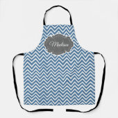 Tablier personnalisé Blue Chevron (Recto)