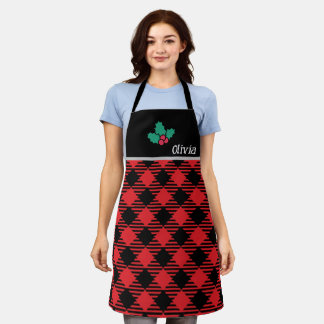 Tablier Personnalisé Chef Noir Cadeau de Noël personnalisé
