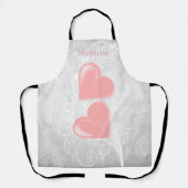 Tablier personnalisé Coeurs roses (Recto)