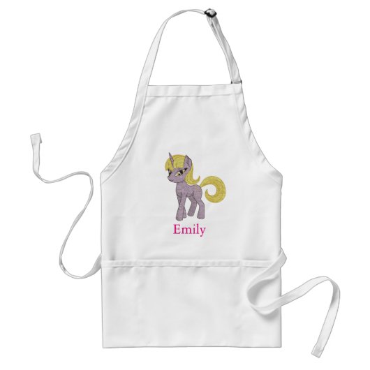 Tablier Personnalisé Cute unicorne personnalisée avec Pony (Devant)