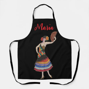 Tablier personnalisé danseuse flamenco espagnole v