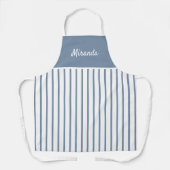 Tablier Personnalisé Denim Blue & White Strialized (Recto)
