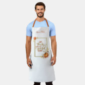 Tablier Personnalisé Donner Merci Citrouille Frame Apron (Porté)