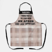 Tablier Personnalisé drôle cuisine fête hôte brun noir pla (Recto)
