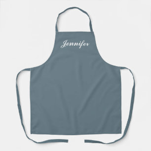 Tablier Personnalisé Dusty Blue Modern Script Femme Chef