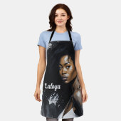 Tablier personnalisé femme noire (Porté)