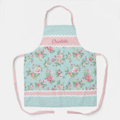 Tablier Personnalisé Français Pastel Turquoise Bleu Bleu R (Recto)