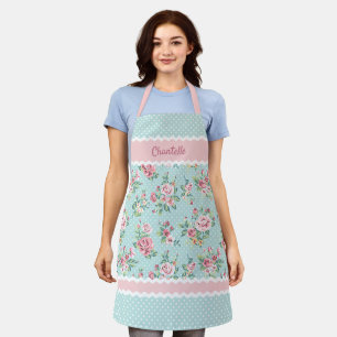 Tablier Personnalisé Français Pastel Turquoise Bleu Bleu R