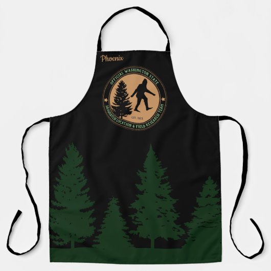 Tablier Personnalisé Funny Sasquatch Emplacement et recher (Recto)