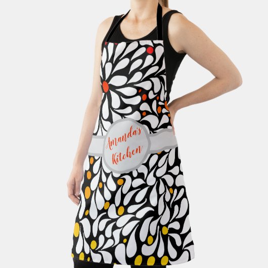 Tablier Personnalisé Gras fleurs modernes à l'ombre chaleu (Insitu)