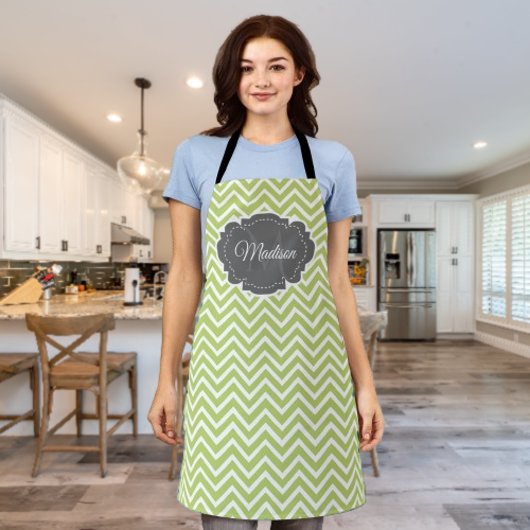 Tablier personnalisé Green Chevron