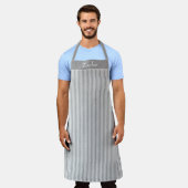 Tablier personnalisé gris et blanc (Porté)