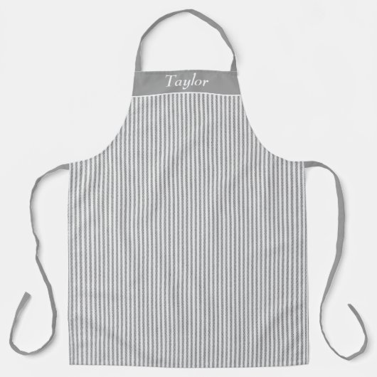 Tablier personnalisé gris et blanc (Recto)